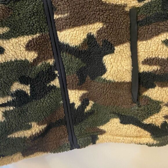 American Eagle Fleece Sherpa Camo Full Zip Jacket Men Size S - Picture 7 of 13